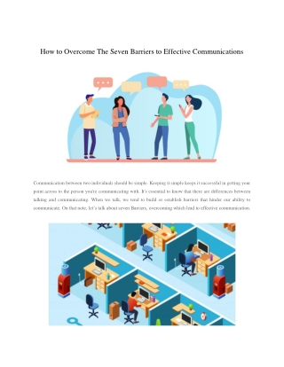 How to Overcome The Seven Barriers to Effective Communications