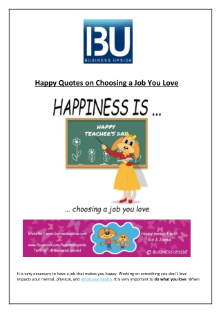 Happy Quotes on Choosing a Job You Love