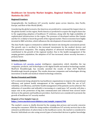 Healthcare Iot Security Market Insights, Regional Outlook, Trends and Statistics By 2025
