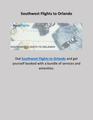 Southwest Flights To Orlando