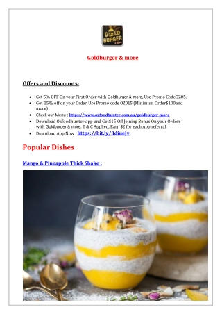 5% off - GoldBurger And More Takeaway Menu - Golden Grove, SA
