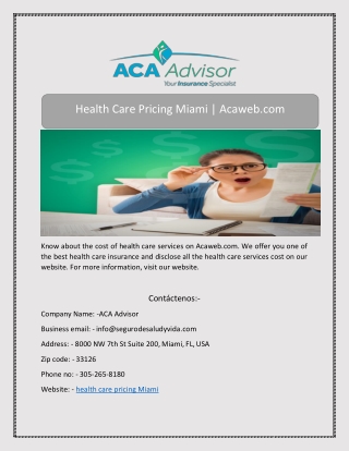 Health Care Pricing Miami | Acaweb.com
