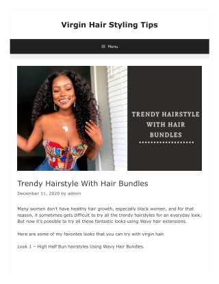 Trendy Hairstyle With Hair Bundles