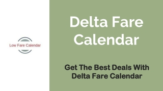 Delta Fare Calendar