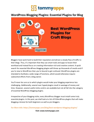 WordPress Blogging Plugins - Essential Plugins for Blog