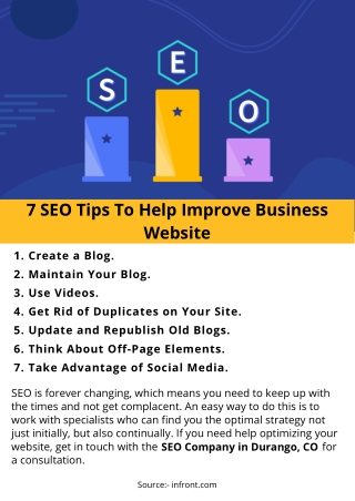 7 SEO Tips To Help Improve Business Website