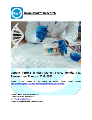 Genetic Testing Services Market Research and Forecast 2019-2025