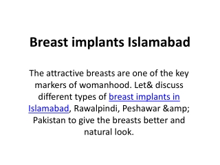 breast implants Islamabad