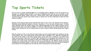 Top Sports Tickets