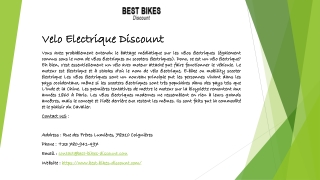 Velo Electrique Discount