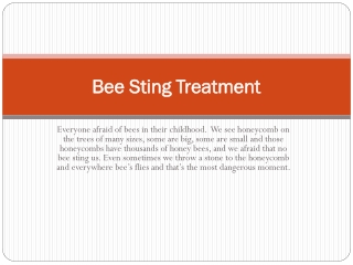 bee sting treatment