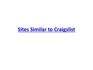 Sites Similar to Craigslist