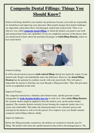 Composite Dental Fillings: Things You Should Know?