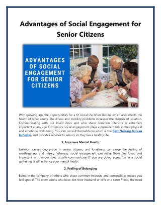 The Big Advantages of Social Engagement for Senior Citizens