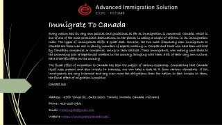 Immigrate To Canada