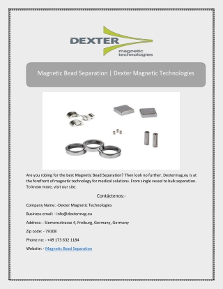 Magnetic Bead Separation | Dexter Magnetic Technologies