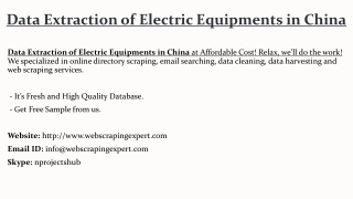 Data Extraction of Electric Equipments in China