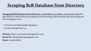 Scraping B2B Database from Directory