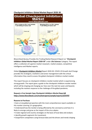 Global Checkpoint Inhibitors Market Research Report Forecast 2030