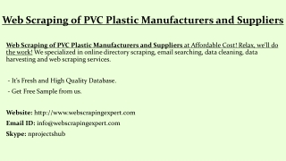 Web Scraping of PVC Plastic Manufacturers and Suppliers