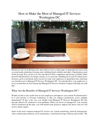 How to Make the Most of Managed IT Services Washington DC