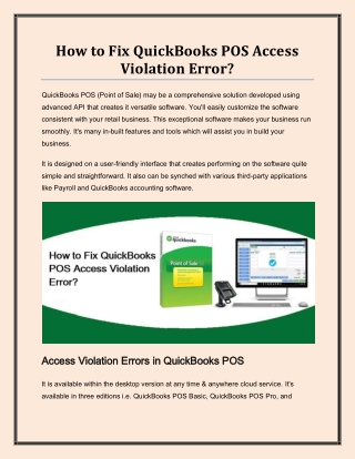 QuickBooks POS Access Violation Error – How to Fix it?