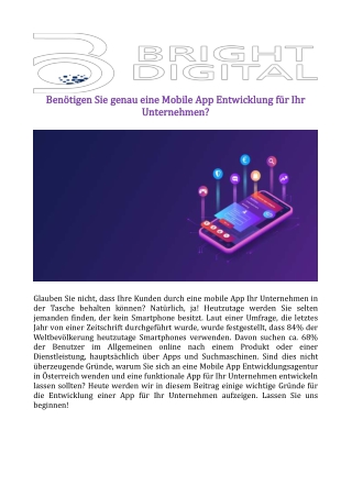 Benötigen Sie genau eine Mobile App Entwicklung für Ihr Unternehmen?