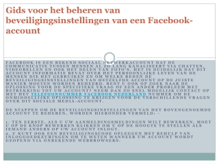 Contact met Facebook goede service voor jou