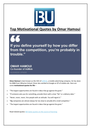 Top Motivational Quotes by Omar Hamoui