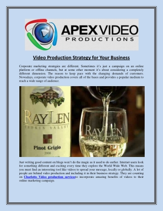 Video Production Strategy for Your Business