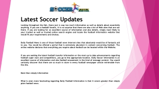 Latest Soccer News