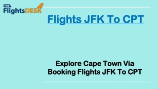 Flights JFK To CPT