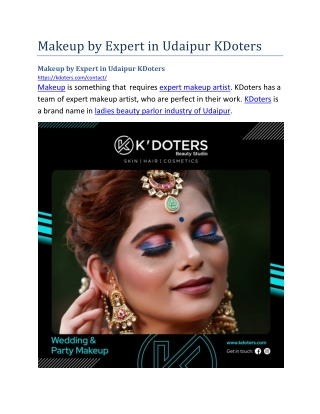 Makeup by Expert in Udaipur KDoters