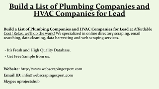 Build a List of Plumbing Companies and HVAC Companies for Lead