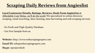 Scraping Daily Reviews from Angieslist