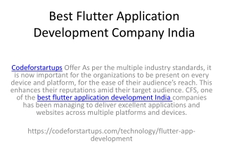 Best Flutter Application Development Company India