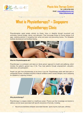 Physiotherapy Clinic Singapore