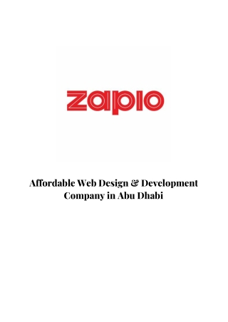 Affordable Website Design & Development Company in Abu Dhabi