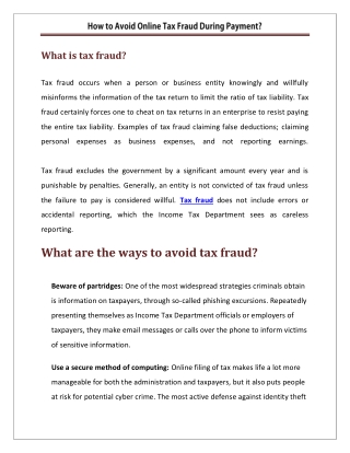 How to Avoid Online Tax Fraud During Payment?  - Alankit Assignments Ltd Complaints