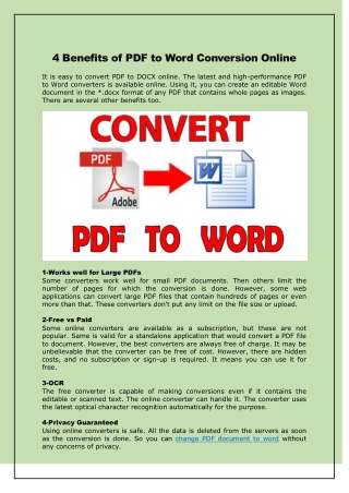 4 Benefits of PDF to Word Conversion Online