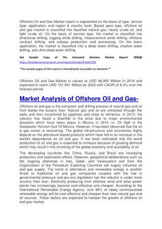 Offshore Oil and Gas Market 2020-2025 | Post-Pandemic Industry Planning Structure | BMRC