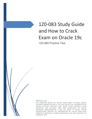 Latest 1Z0-083 Study Guide and How to Crack Exam on Oracle 19c