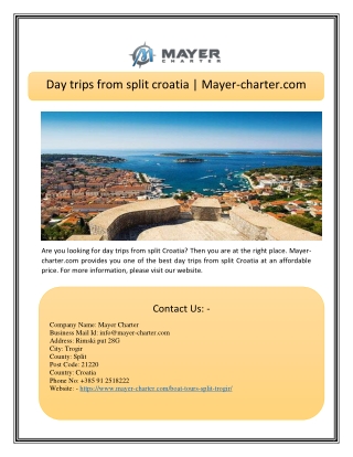 Day trips from split croatia | Mayer-charter.com
