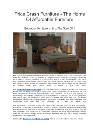 Price Crash Furniture - The Home Of Affordable Furniture