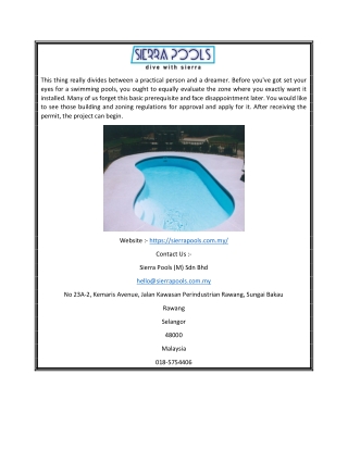 Low Cost Swimming Pool | Sierrapools.com.my