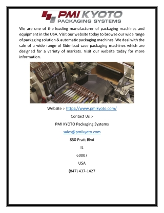 PMI KYOTO | Buy Packaging Machines and Equipment