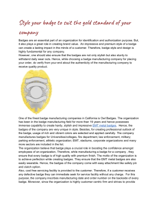 Style your badge to suit the gold standard of your company