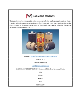 Spare Parts for Commercial Vehicles | Narmadamotors.in