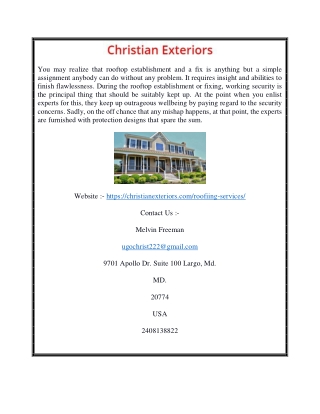 Roofing Contractors Rockville | Christianexteriors.com