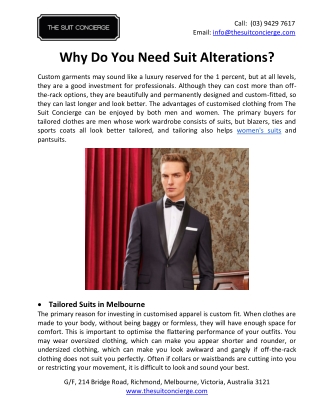 Why do you need suit alterations?